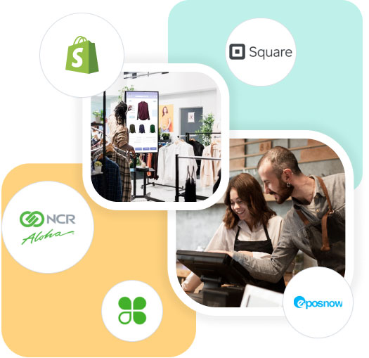 Retail and restaurant teams using connected POS systems